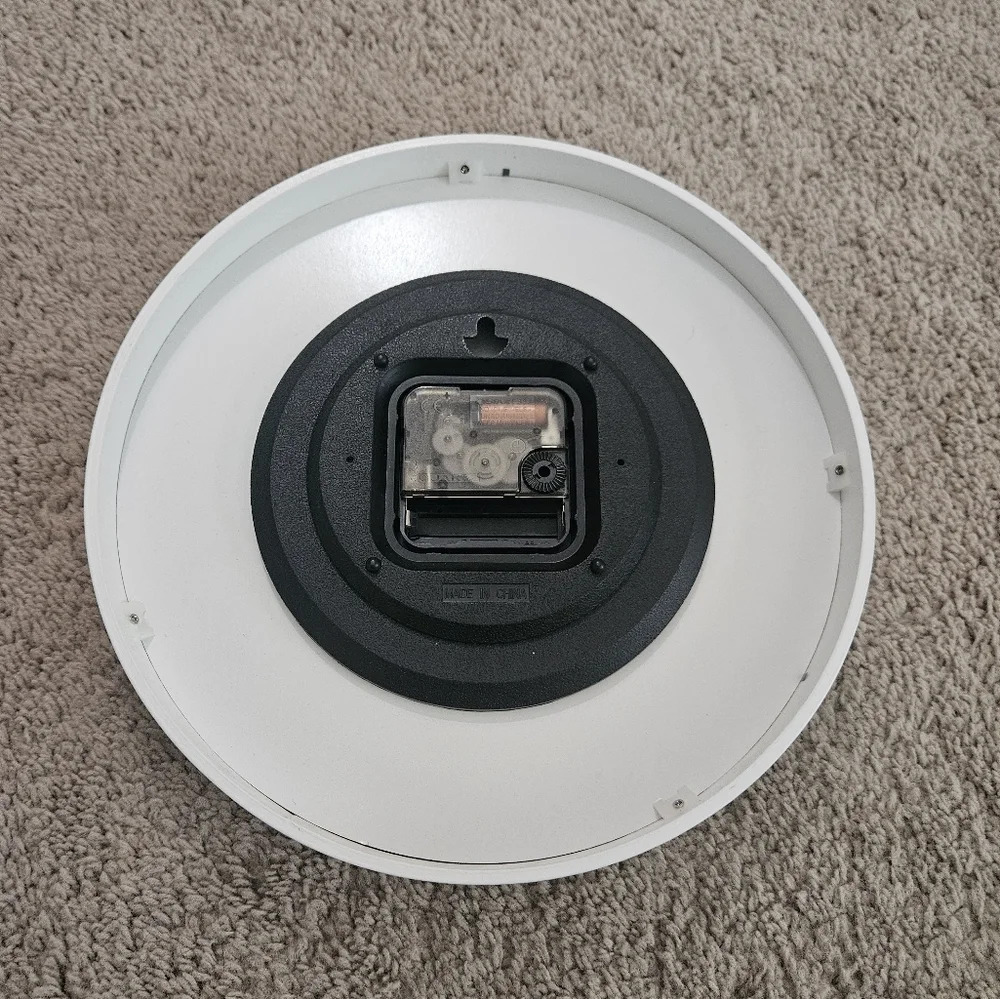 Sewing Theme 10.5" x 10.5" White Blue Pink Battery Round Wall Clock WORKS - Picture 6 of 6